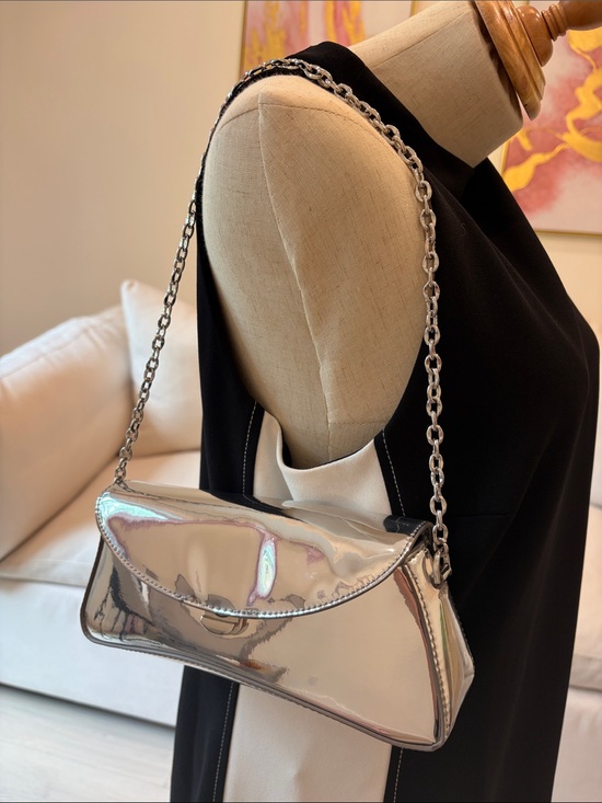 Handbags - MANGO Silver/ metallic Chain-Handle Shoulder Bag